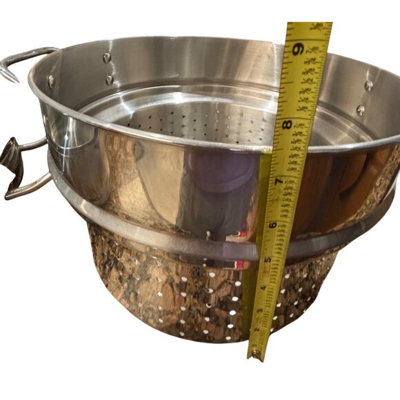 8-Qt Stainless Steel Steamer & Stock Pot Set With Glass Lid Belgique Classique - Picture 3 of 6